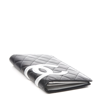 Chanel Calfskin Quilted Cambon Yen Wallet Black White 4 of 8