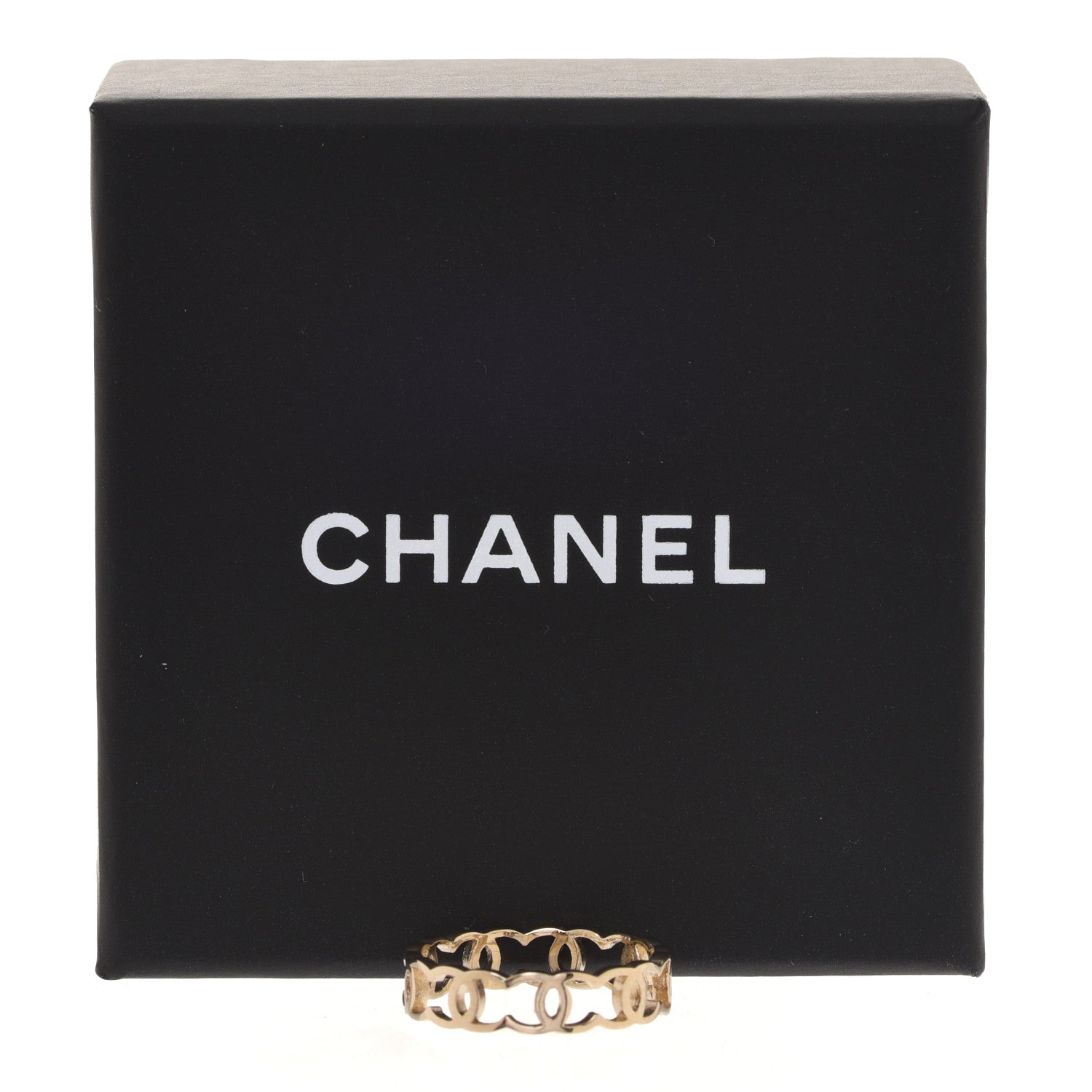 Chanel Metal CC Ring 54 6.75 Gold 5 of 5