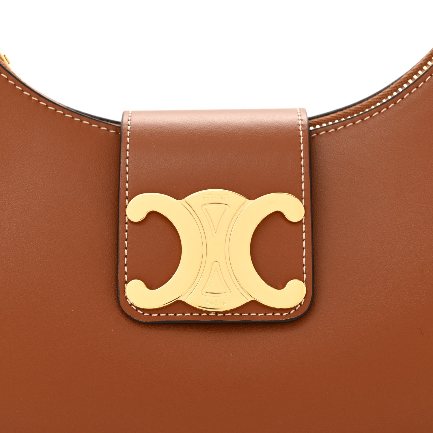 Celine Smooth Calfskin Medium Strap Ava Triomphe Shoulder Bag Tan 8 of 10