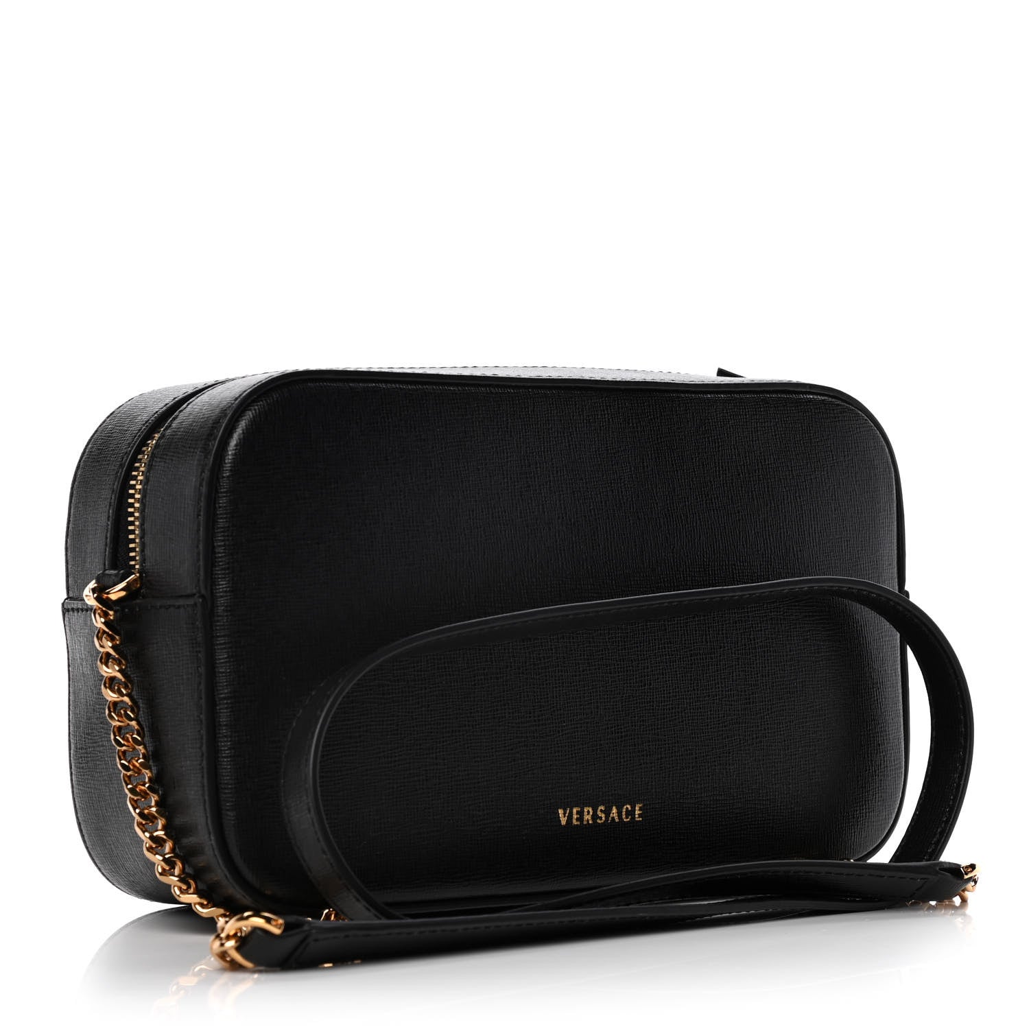 Versace Saffiano Virtus Crossbody Black 2 of 10