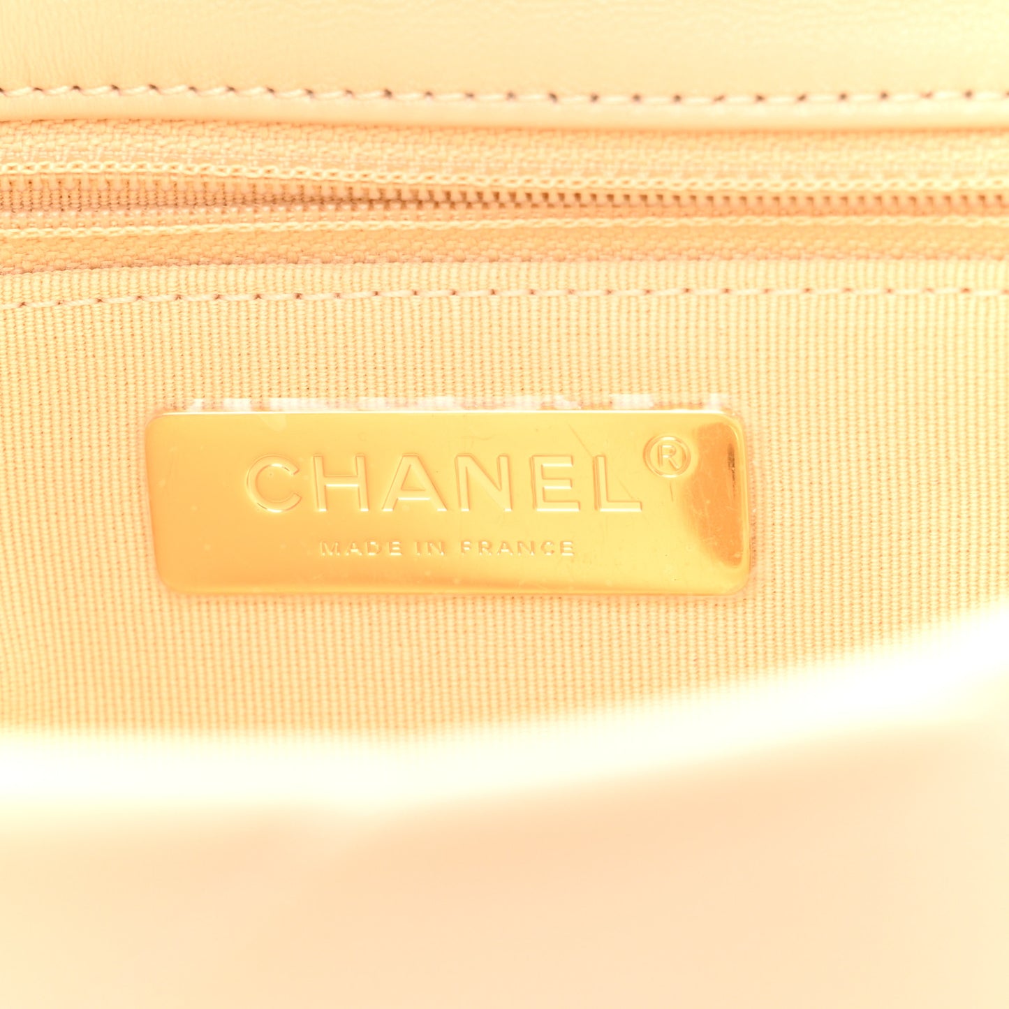 Lambskin Quilted Medium Chanel 19 Flap Beige