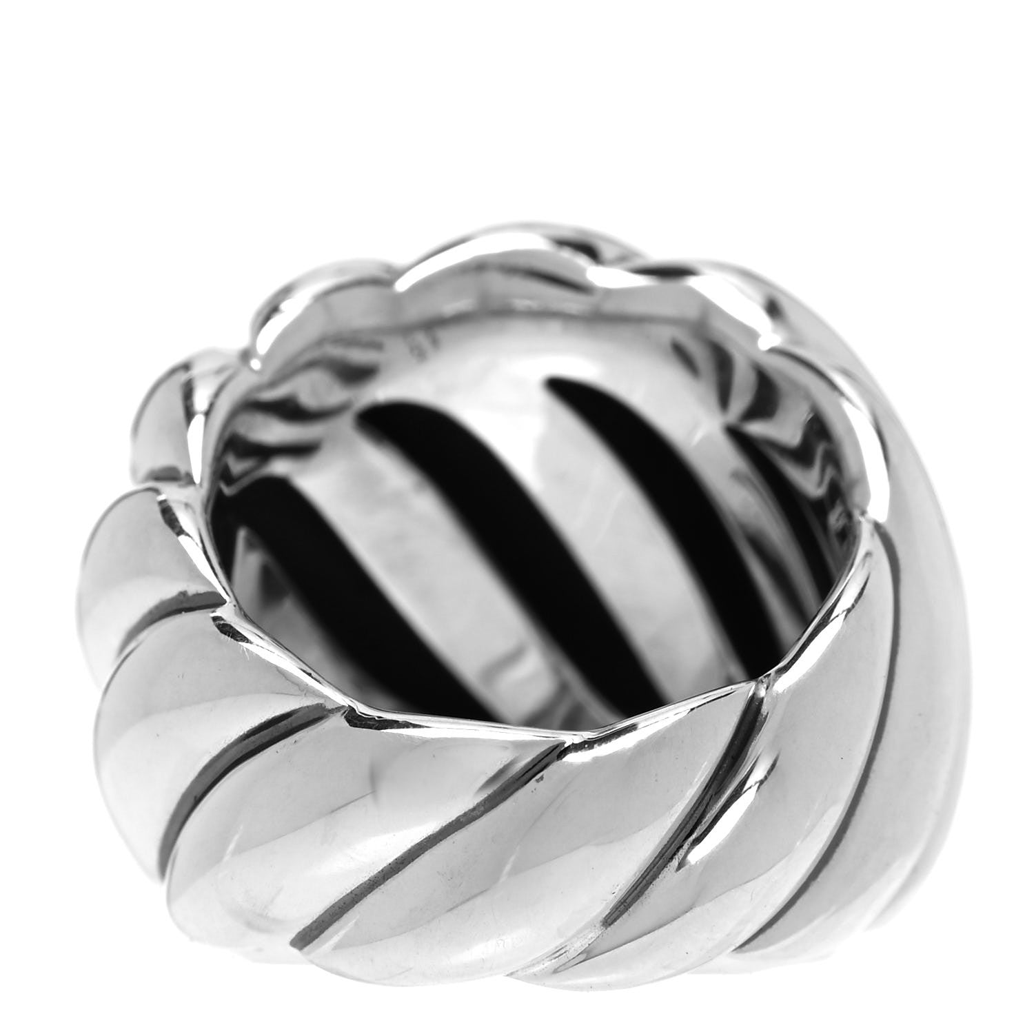 David Yurman Sterling Silver Sculpted Cable Ring 52 6 3 of 4