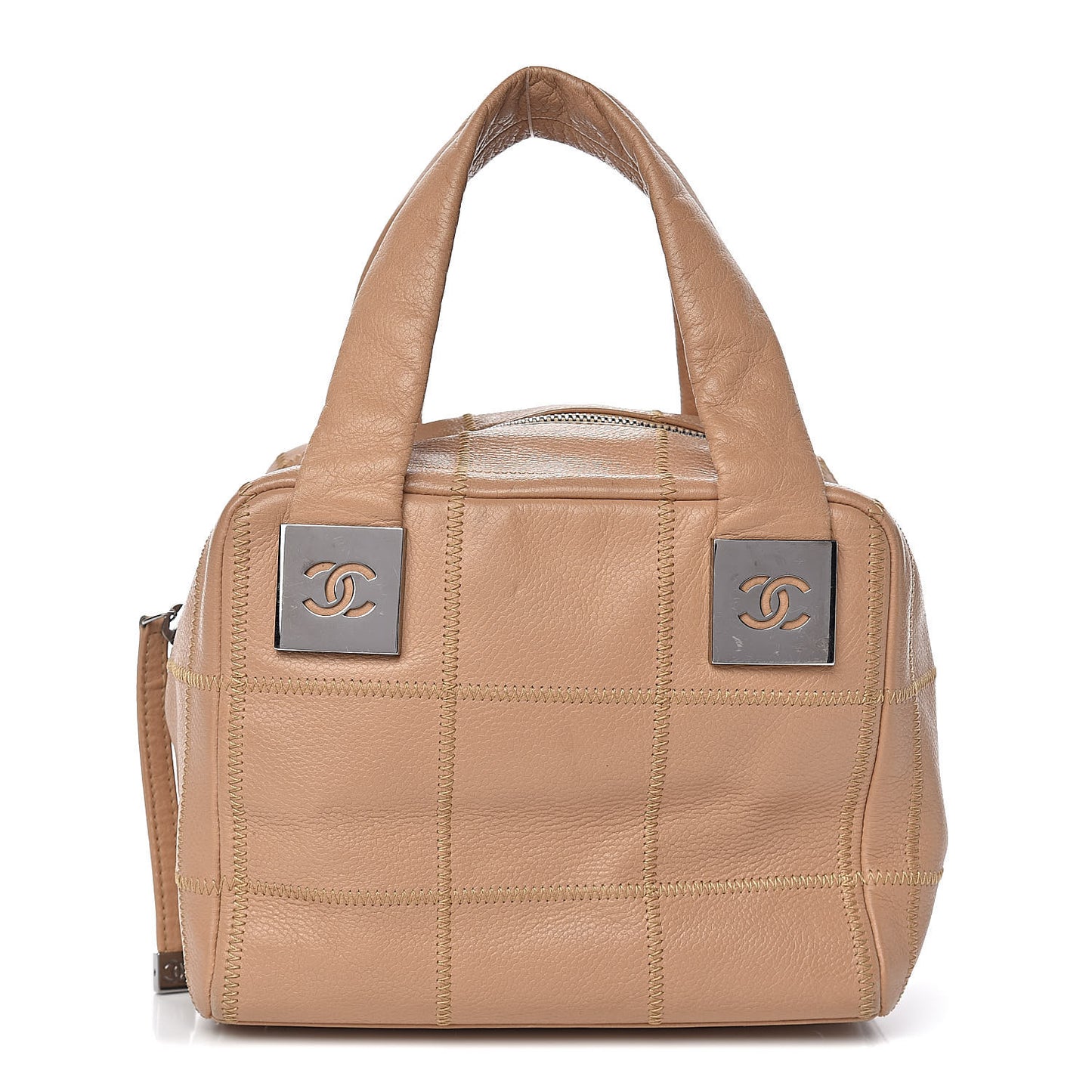 Caviar Square Stitched Tote Beige