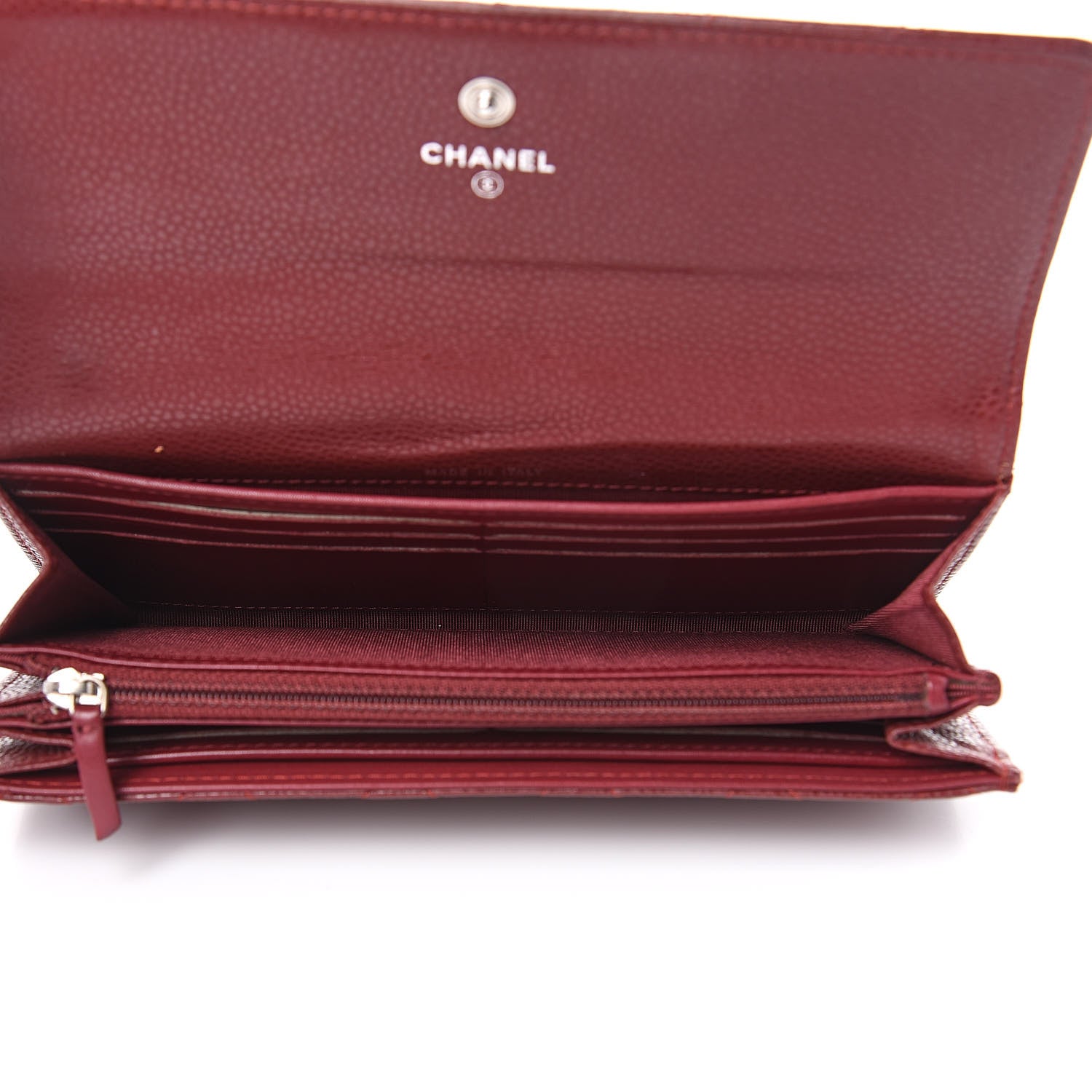 Chanel Caviar Quilted Large Gusset Flap Wallet Dark Red 5 of 10