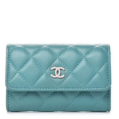 Chanel Lambskin Quilted Card Holder Turquoise 1 of 10