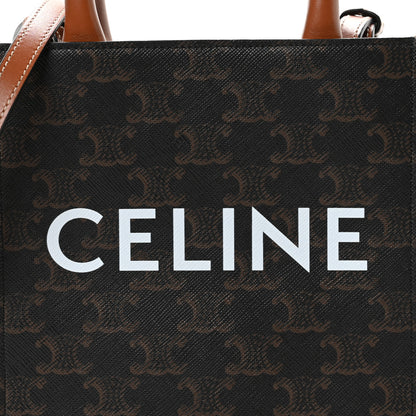 Celine Triomphe Canvas Calfskin Mini Vertical Cabas Tan 8 of 10