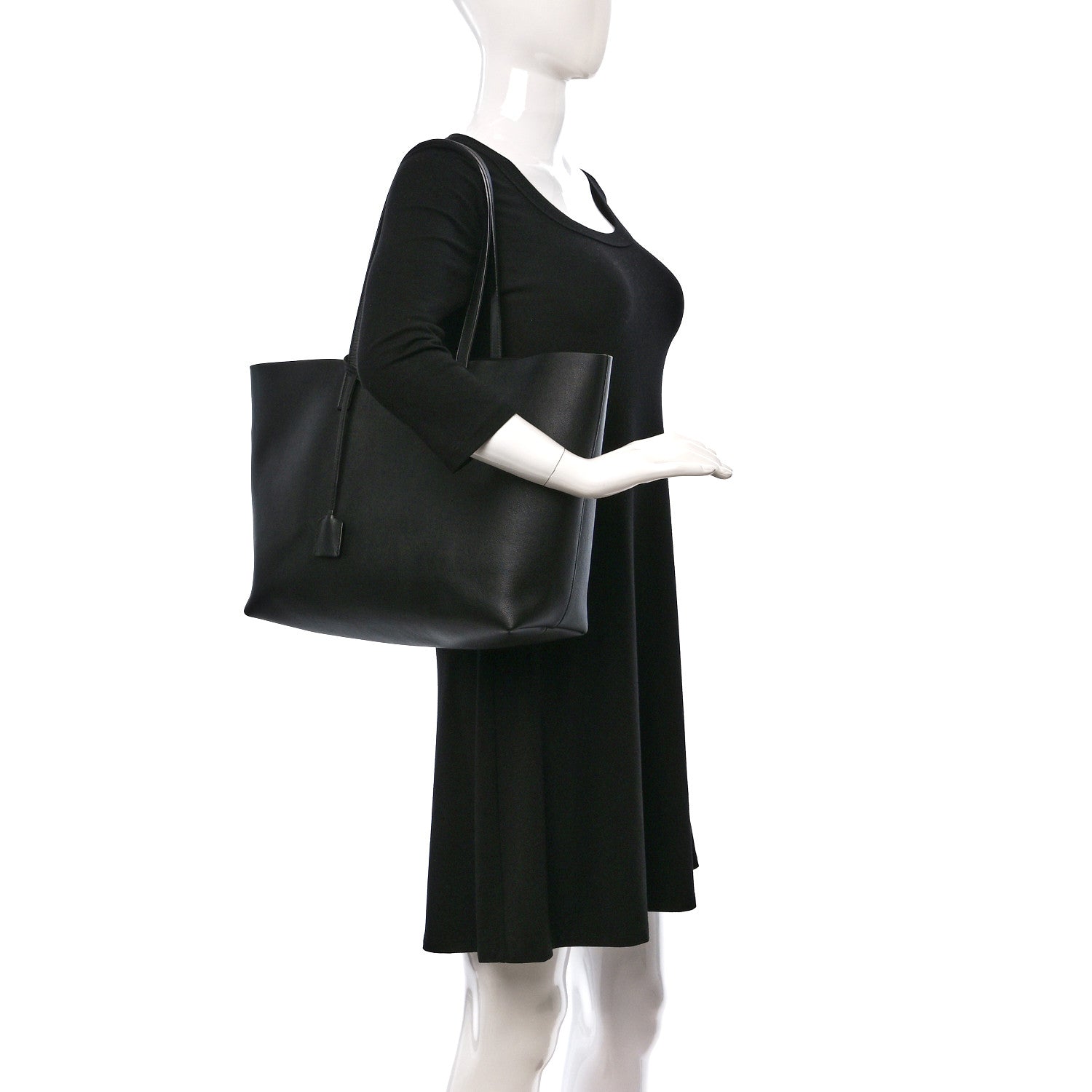 Saint Laurent Calfskin Large Shopping Tote Black 2 of 10