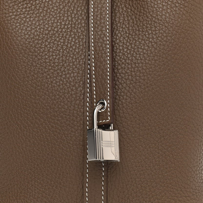 Hermes Taurillon Clemence Picotin Lock 18 PM Etoupe 8 of 11