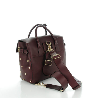 Mulberry Calfskin Studded Medium Cara Delevingne Convertible Satchel Oxblood 3 of 7