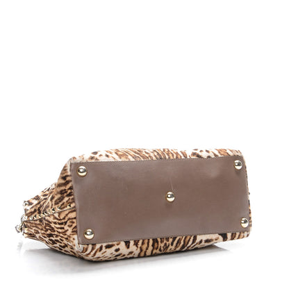Valentino Garavani Calf Hair Cavallino Animal Rockstud Dome Satchel Leopard 5 of 15