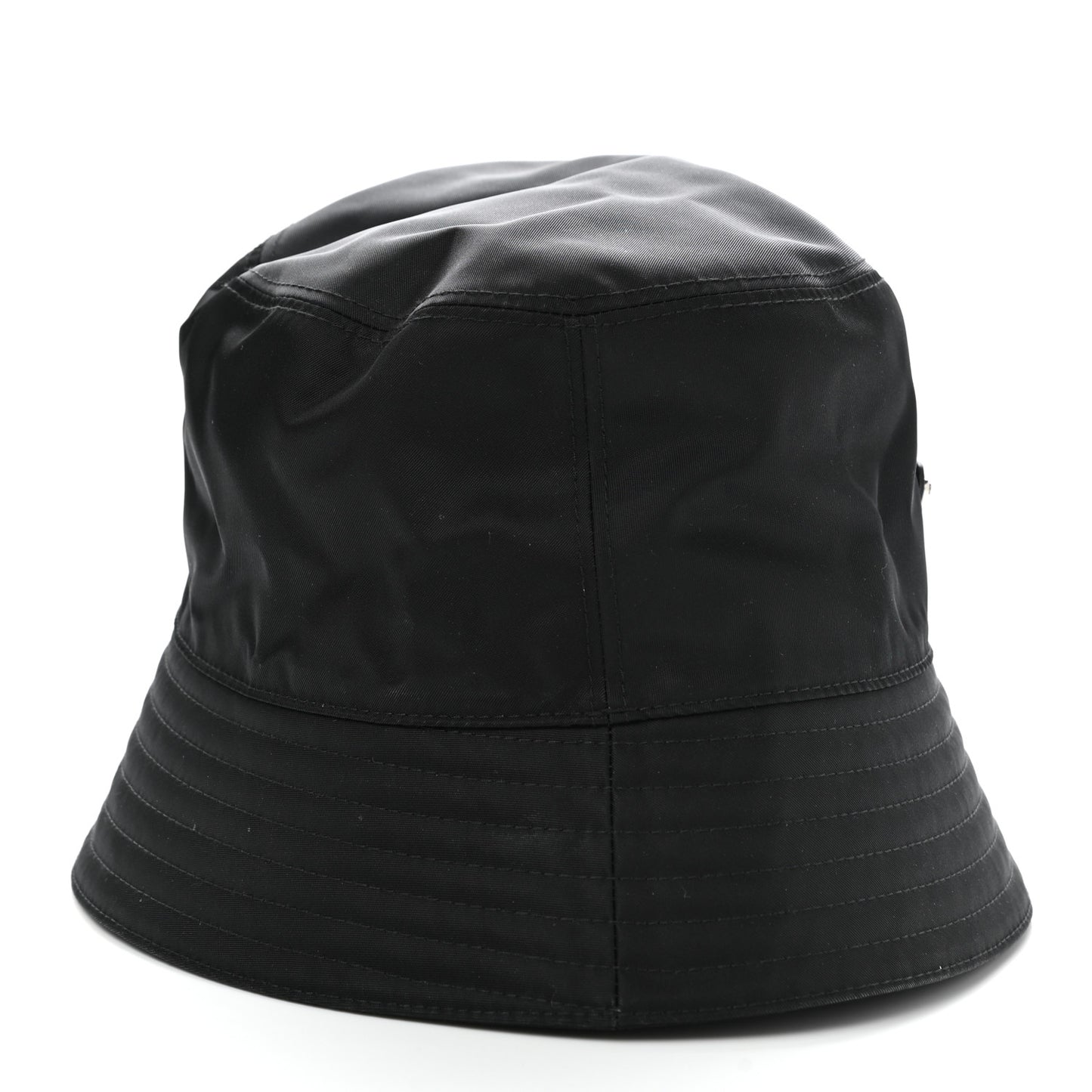 Re-Nylon Metal Triangle Logo Mens Bucket Hat S Black