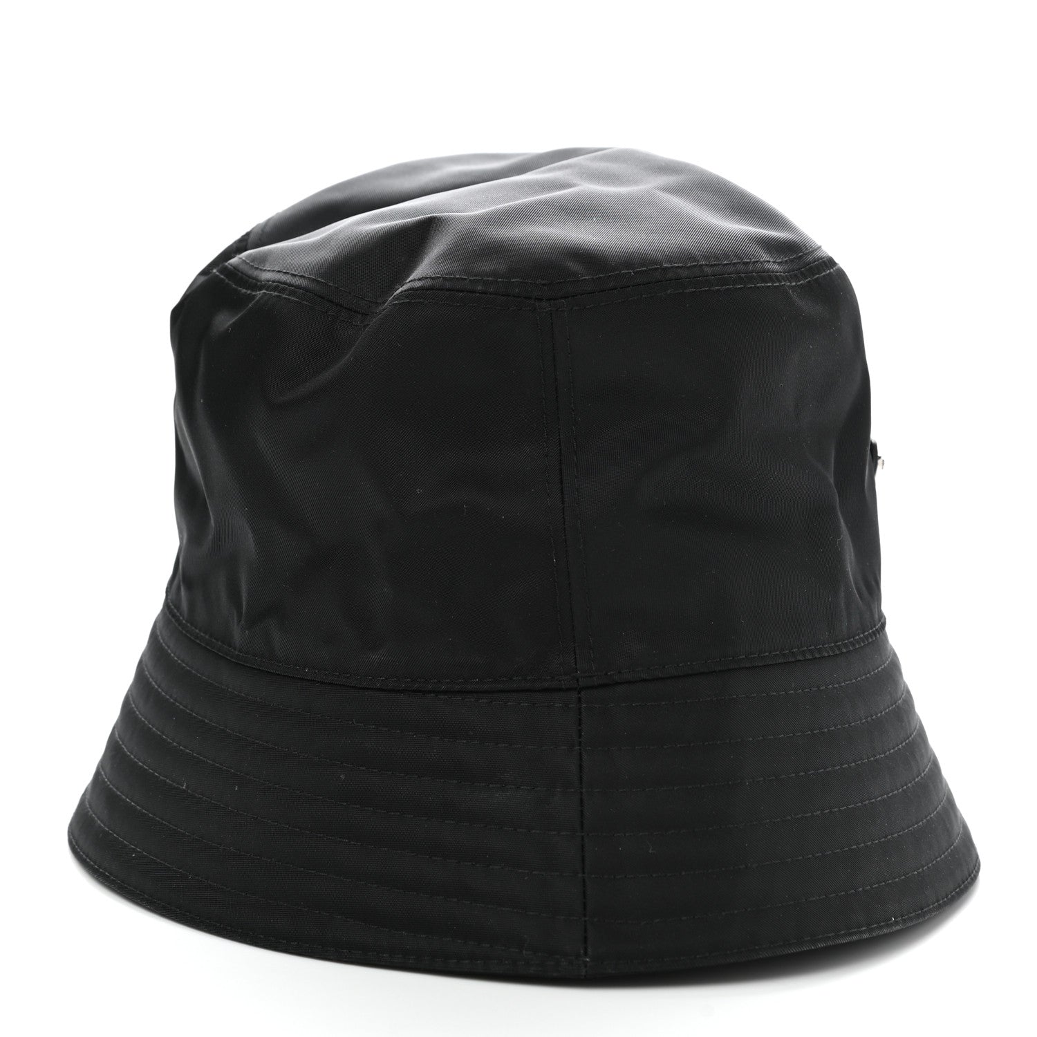 Prada Re-Nylon Metal Triangle Logo Mens Bucket Hat S Black 5 of 7
