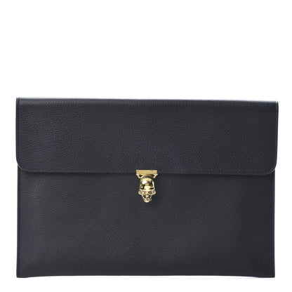 Alexander McQueen Calfskin Skull Envelope Clutch Black 1 of 8