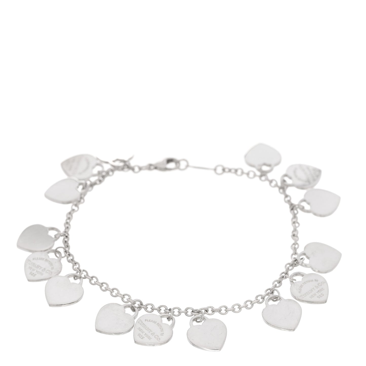 Sterling Silver Mini Return to Tiffany Multi Heart Charm Bracelet