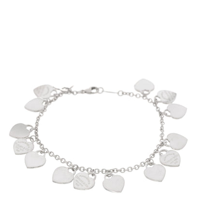 Tiffany Sterling Silver Mini Return to Tiffany Multi Heart Charm Bracelet 1 of 3