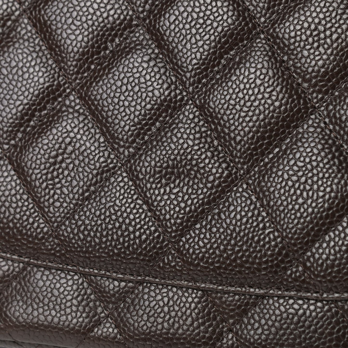 Caviar Quilted Jumbo Single Flap Dark Brown
