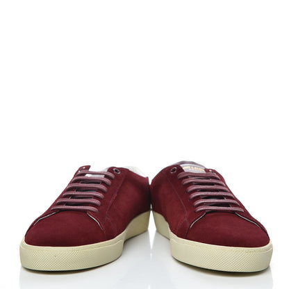 Saint Laurent Distressed Suede Mens Court Classic Sneakers 41 Red 5 of 11