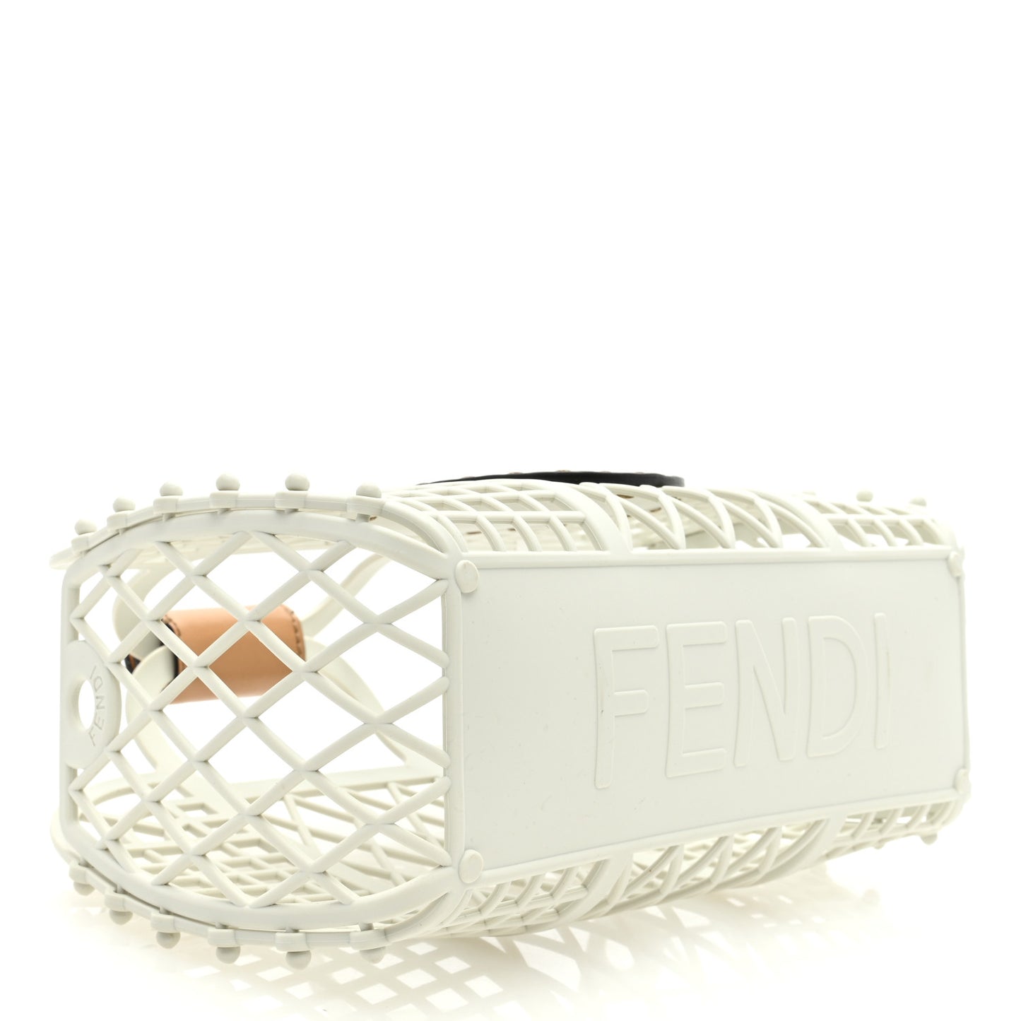 Recycled Plastic Vitello Liberty Matte Small Fendi Basket White Ice Miele Scuro