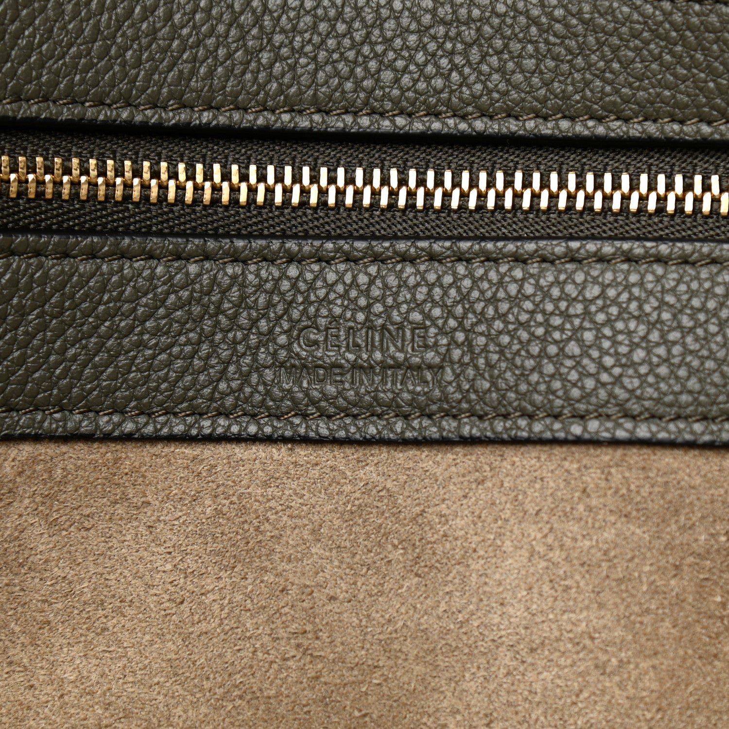 Celine Soft Grained Calfskin Small Belt Cabas Phantom Army Green 5 of 9