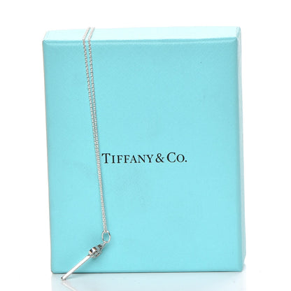 Tiffany Platinum Diamond .12ct Fleur De Lis Key Pendant Necklace 7 of 7