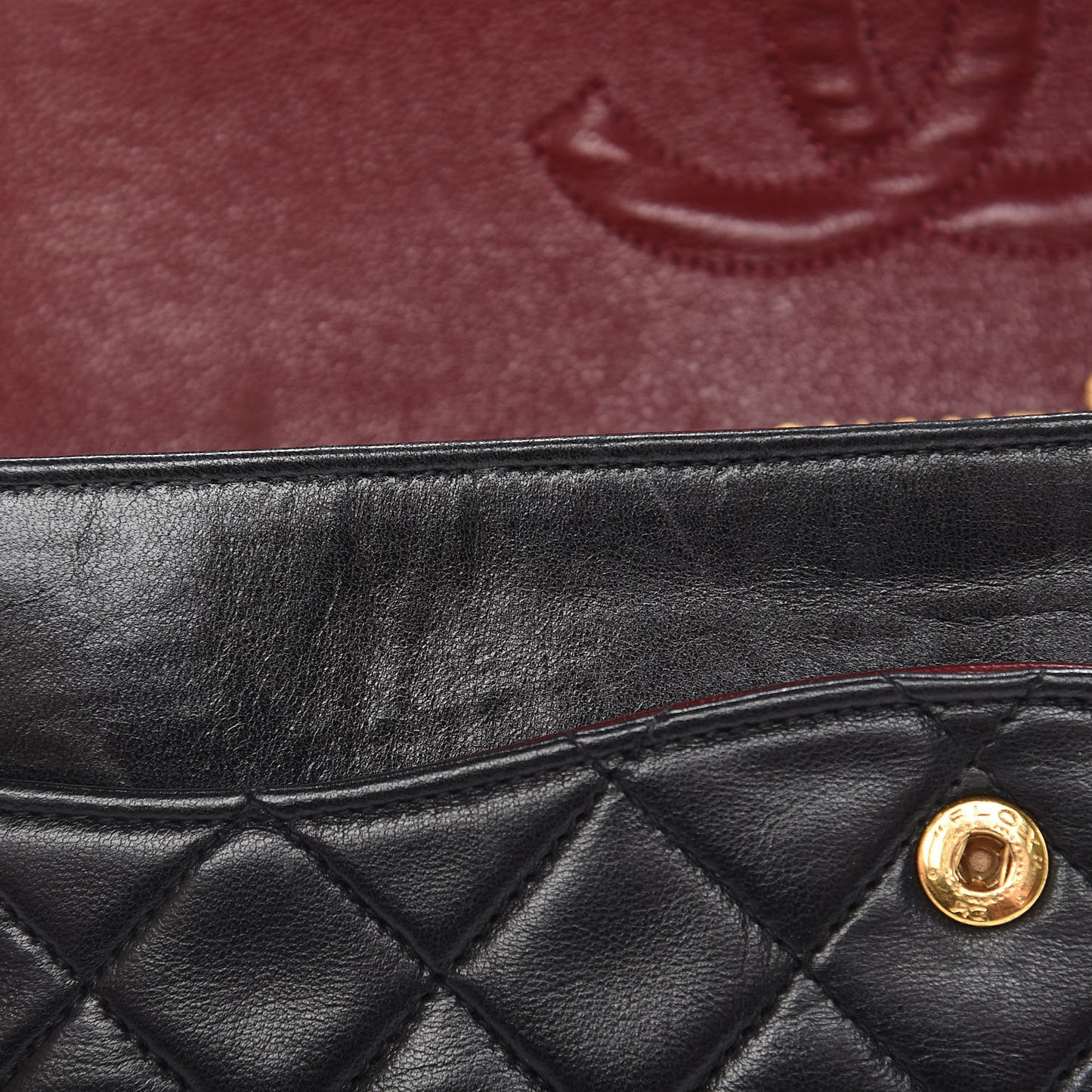 Lambskin Quilted Medium Double Flap Black