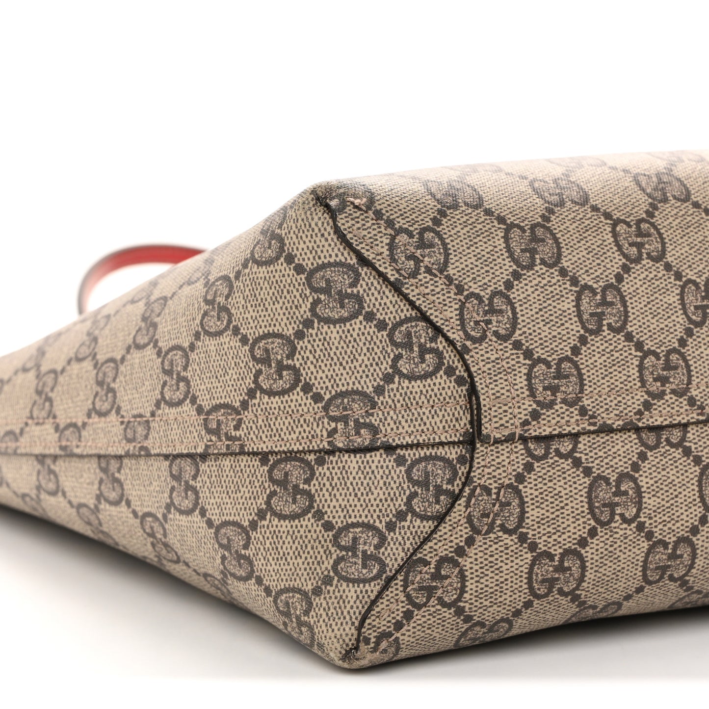 GG Supreme Monogram Small Reversible Tote Beige Red
