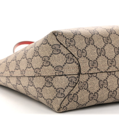Gucci GG Supreme Monogram Small Reversible Tote Beige Red 13 of 18