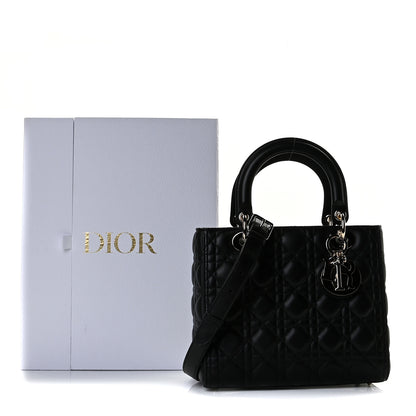 Christian Dior Lambskin Cannage Medium Lady Dior Black 8 of 8