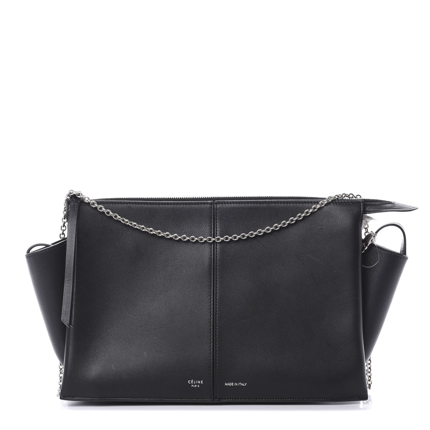 Celine Supple Natural Calfskin Tri-Fold Clutch Black 1 of 14