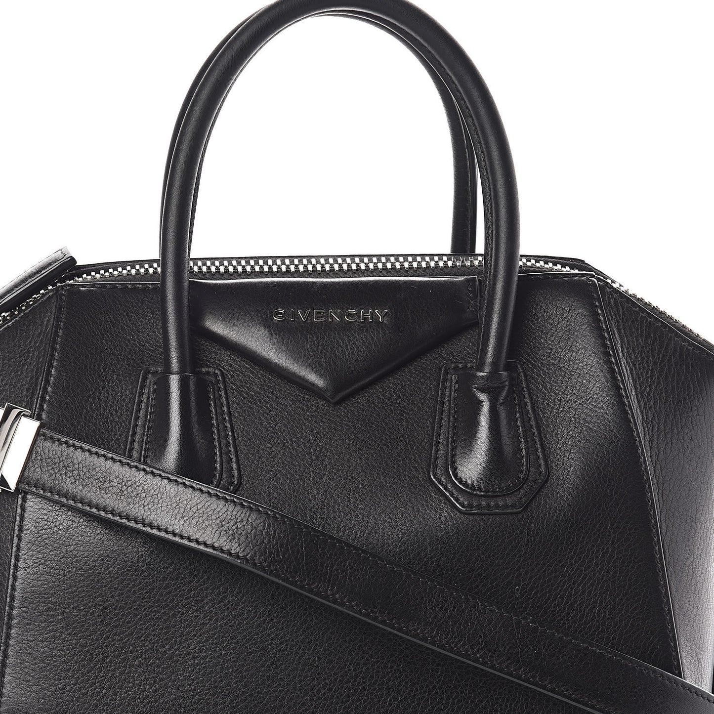 Sugar Goatskin Small Metal Corner Antigona Black