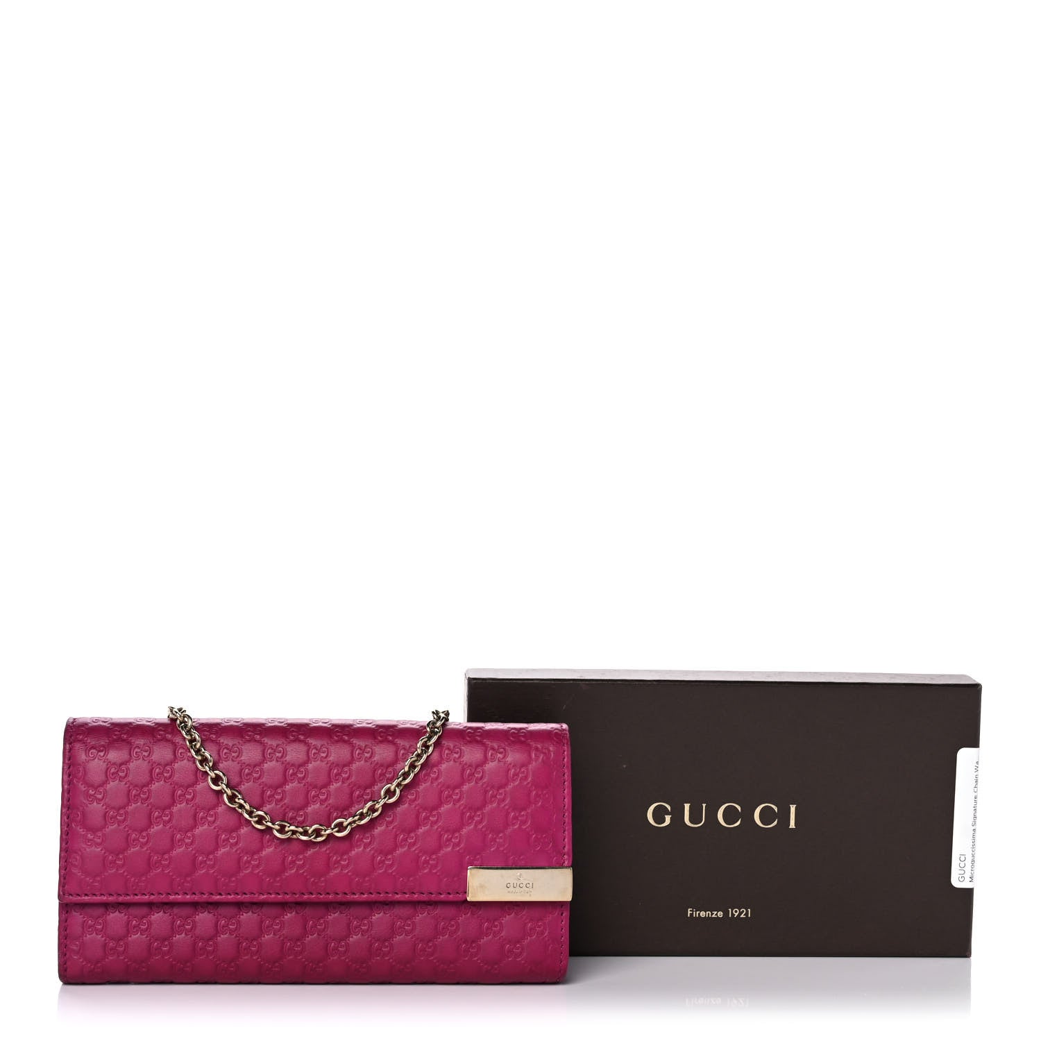 Gucci Soft Microguccissima Dice Chain Wallet Bright Bouganville 10 of 10