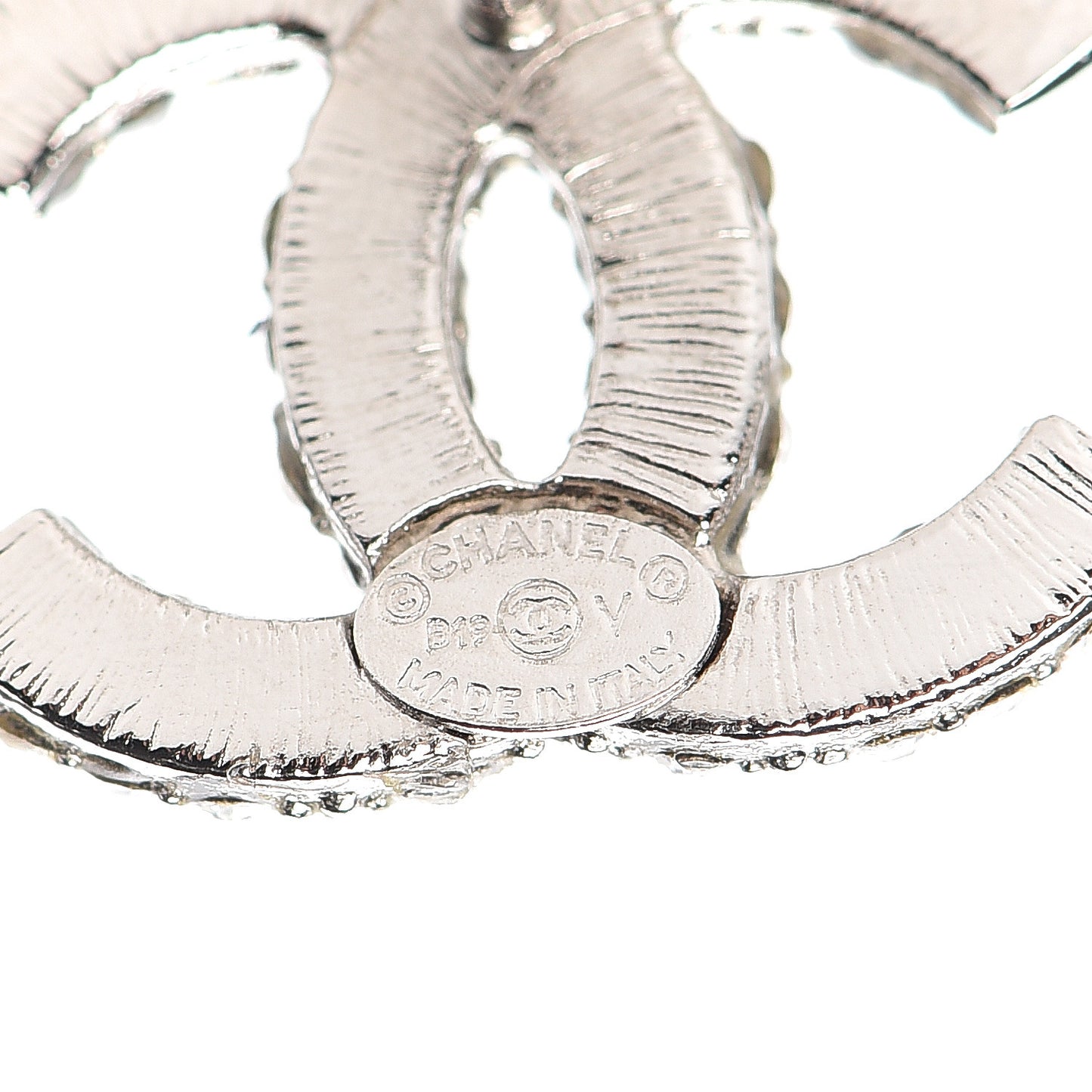 Crystal CC Earrings Silver