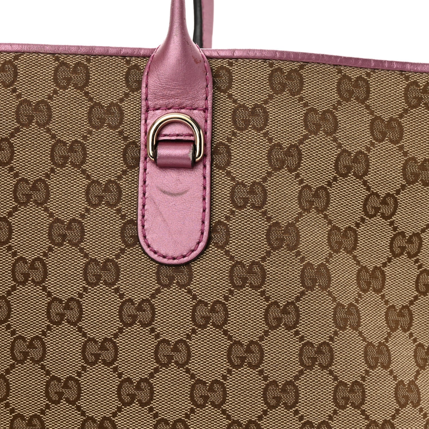 Gucci Monogram Large Heart Bit Charm Top Handle Tote Pink 23 of 23