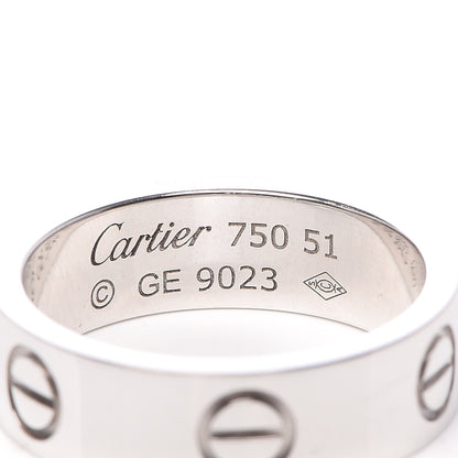 Cartier 18K White Gold 5.5mm LOVE Ring 51 5.75 4 of 4