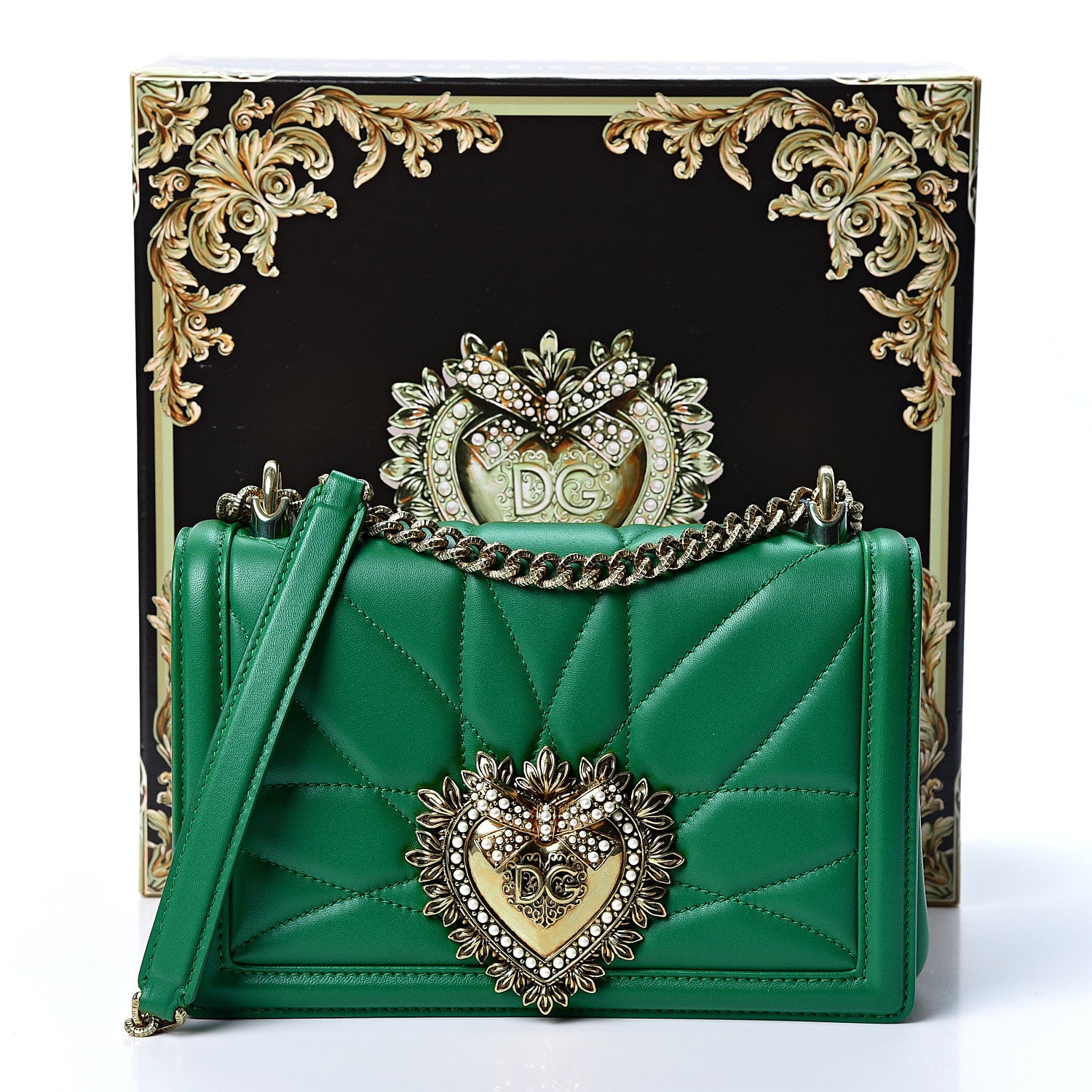 Dolce & Gabbana Nappa Devotion Crossbody Bag Green 10 of 10