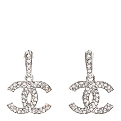 Chanel Crystal Palais Garnier CC Drop Earrings Silver 1 of 4