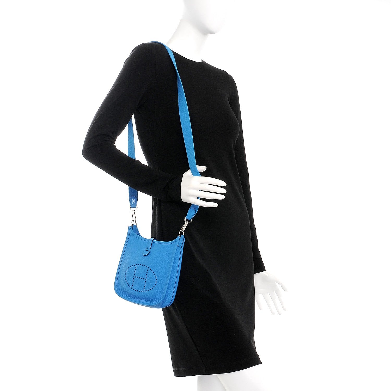 Hermes Taurillon Clemence Evelyne TPM Bleu Zanzibar 2 of 8