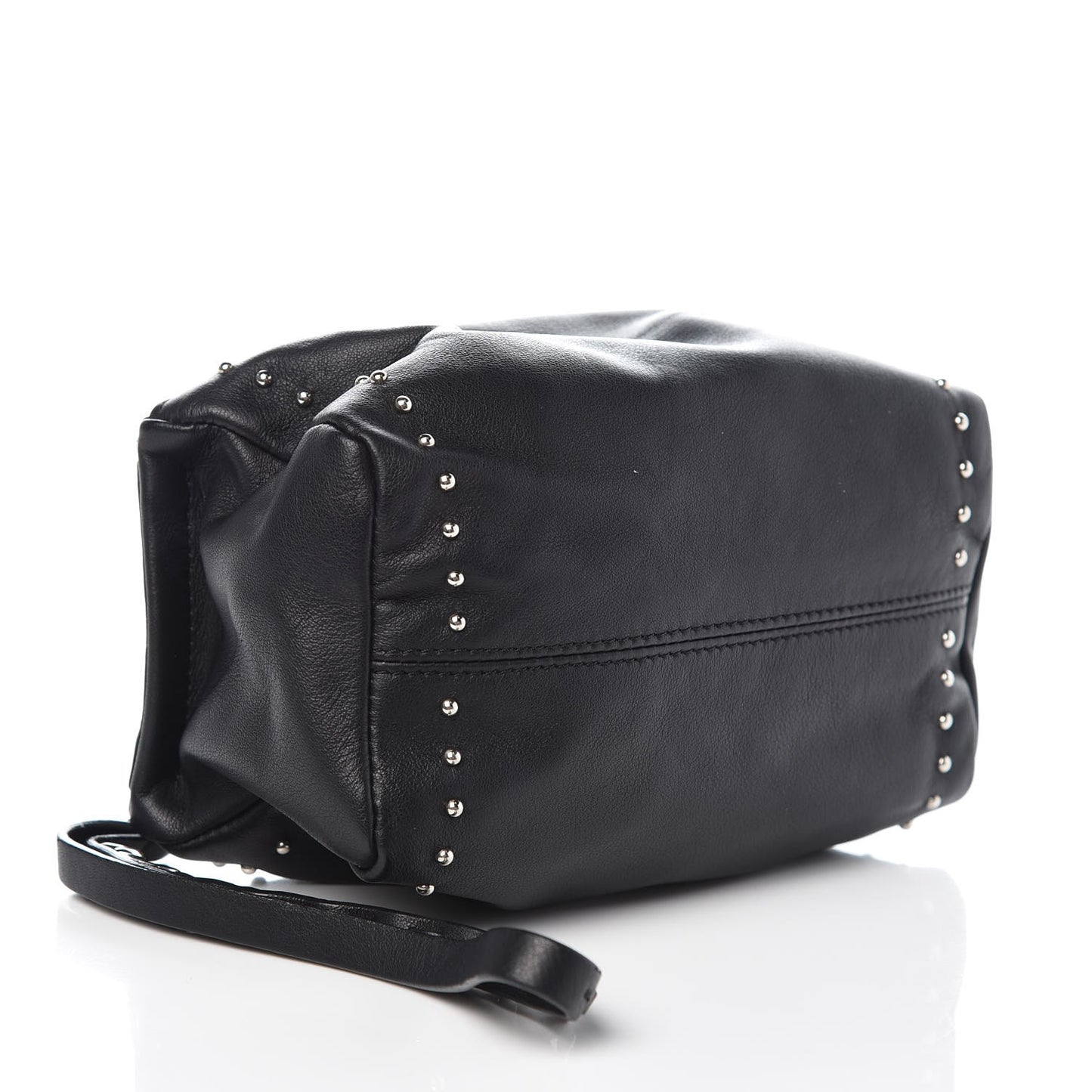 Calfskin Studded Pandora Wristlet Black
