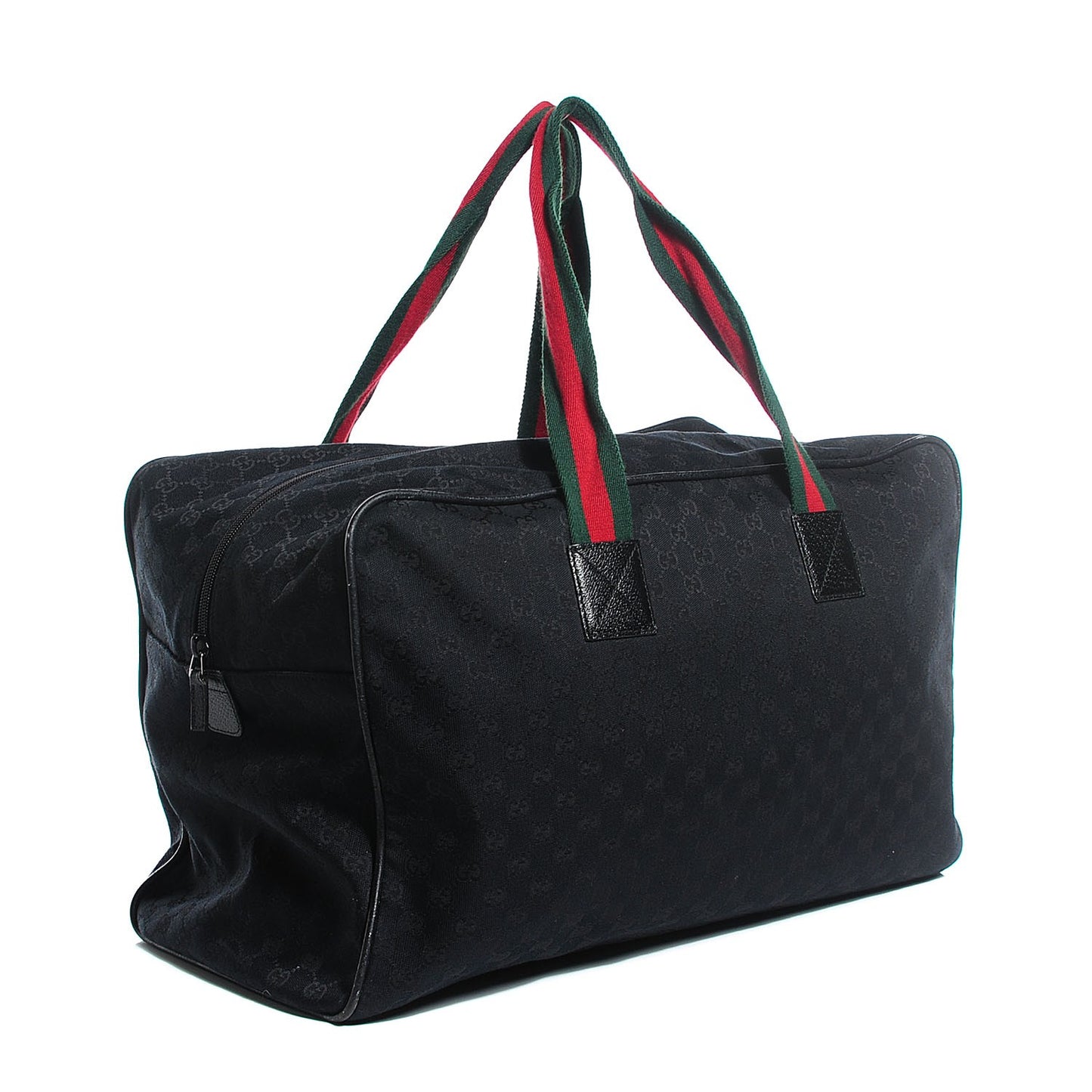 GG Monogram Web Large Collapsible Carry On Duffle Bag Black