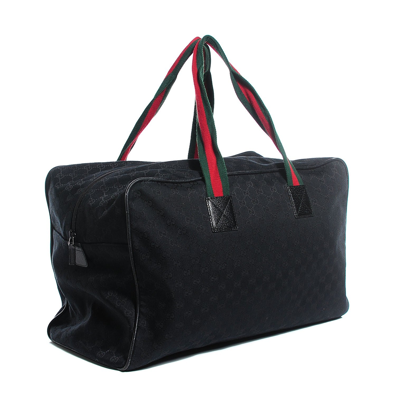 Gucci GG Monogram Web Large Collapsible Carry On Duffle Bag Black 3 of 7