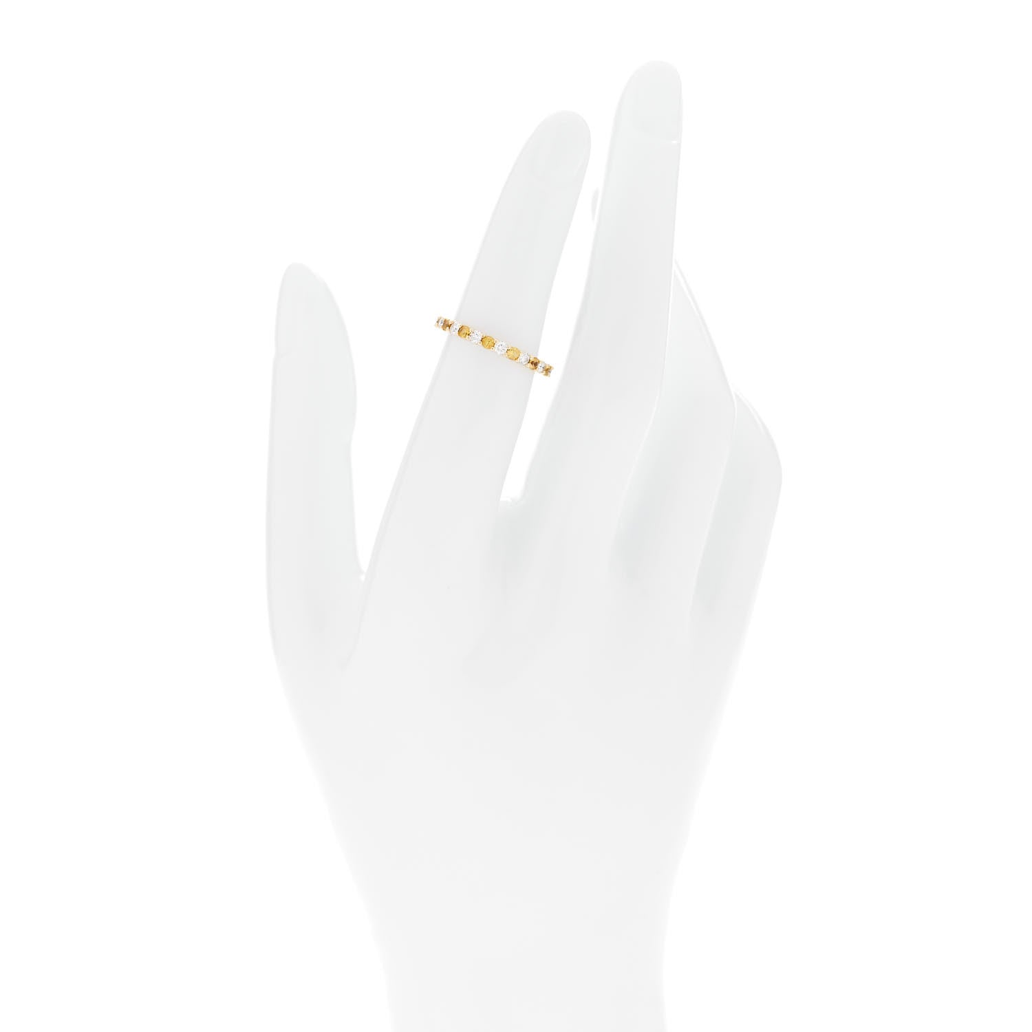 Tiffany 18K Yellow Gold Diamond Yellow Sapphire Eternity Band Ring 49 4.75 2 of 5