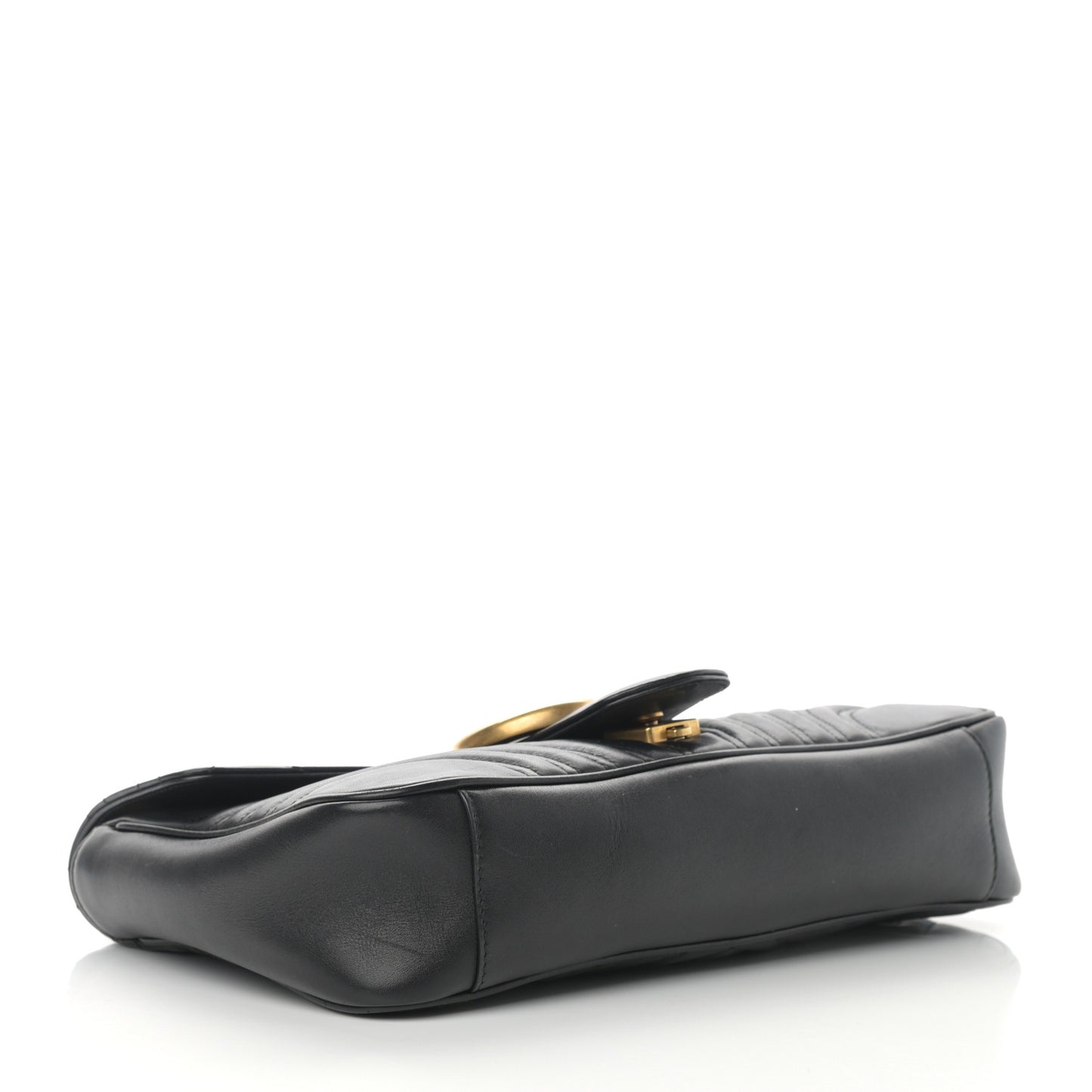 Calfskin Matelasse Medium GG Marmont Shoulder Bag Black