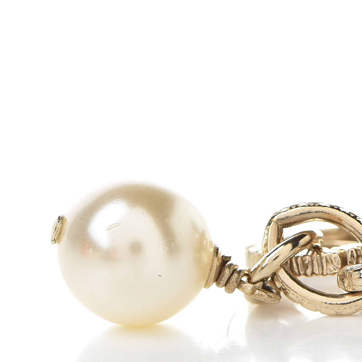 Crystal Pearl CC Bracelet Gold