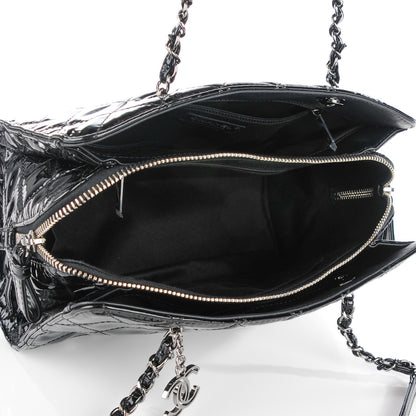 Chanel Patent Quilted CC Angle Tote Black 5 of 7