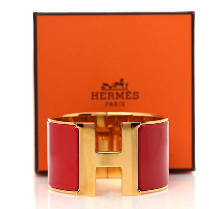Hermes Enamel Extra Wide Clic Clac H Bracelet GM Red 5 of 5