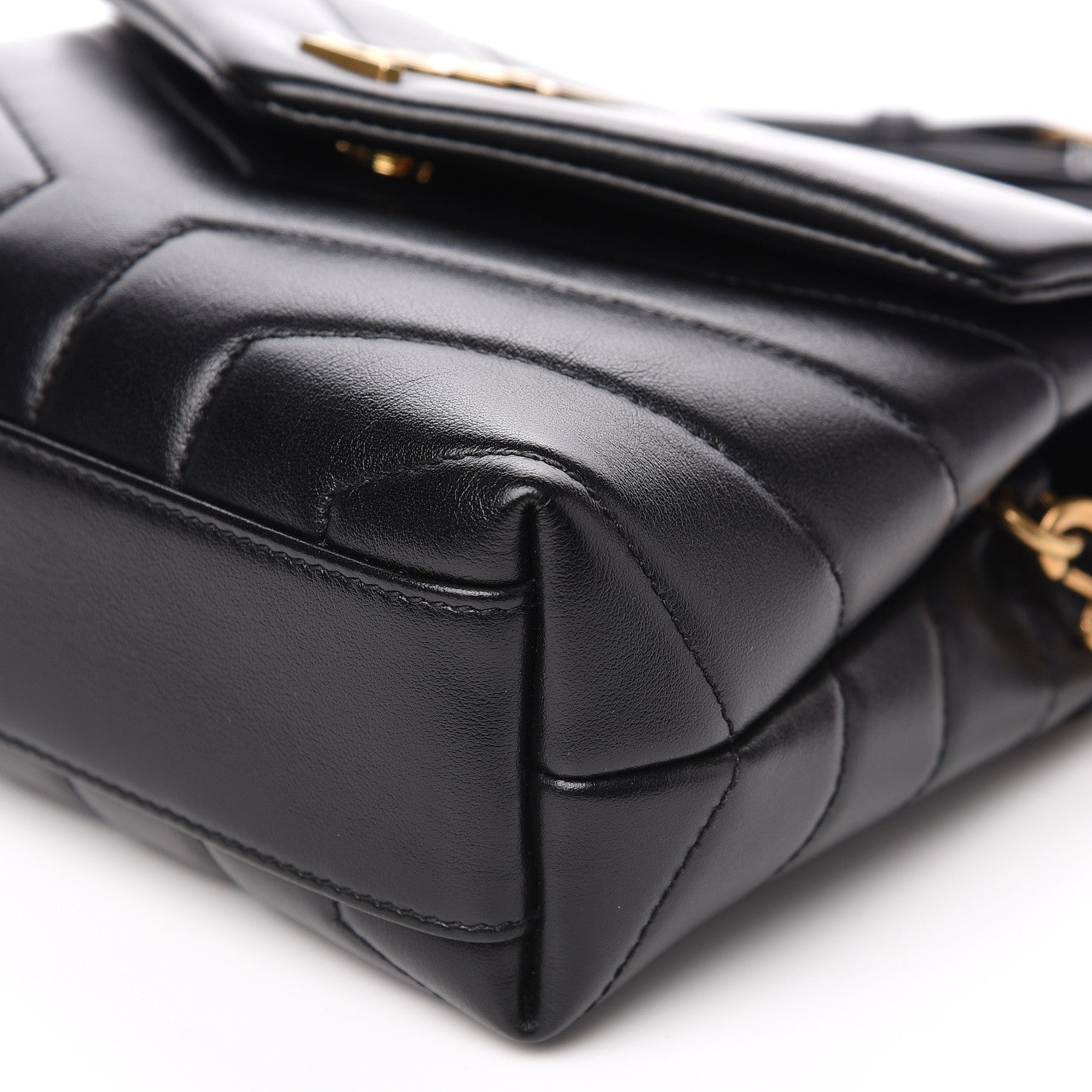 Saint Laurent Calfskin Y Quilted Monogram Toy Loulou Crossbody Bag Black 8 of 9