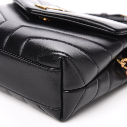 Saint Laurent Calfskin Y Quilted Monogram Toy Loulou Crossbody Bag Black 8 of 9