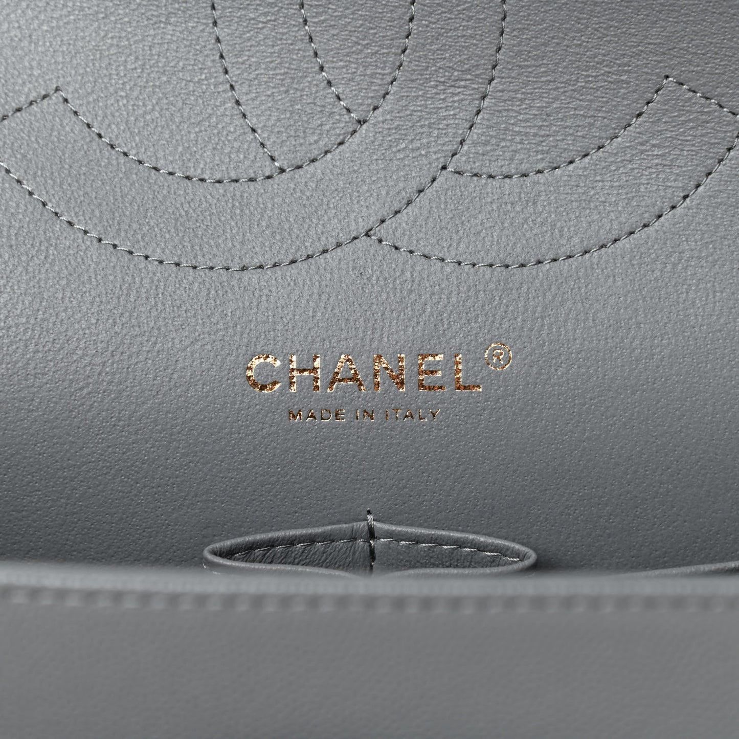 Caviar Quilted Jumbo Double Flap Grey