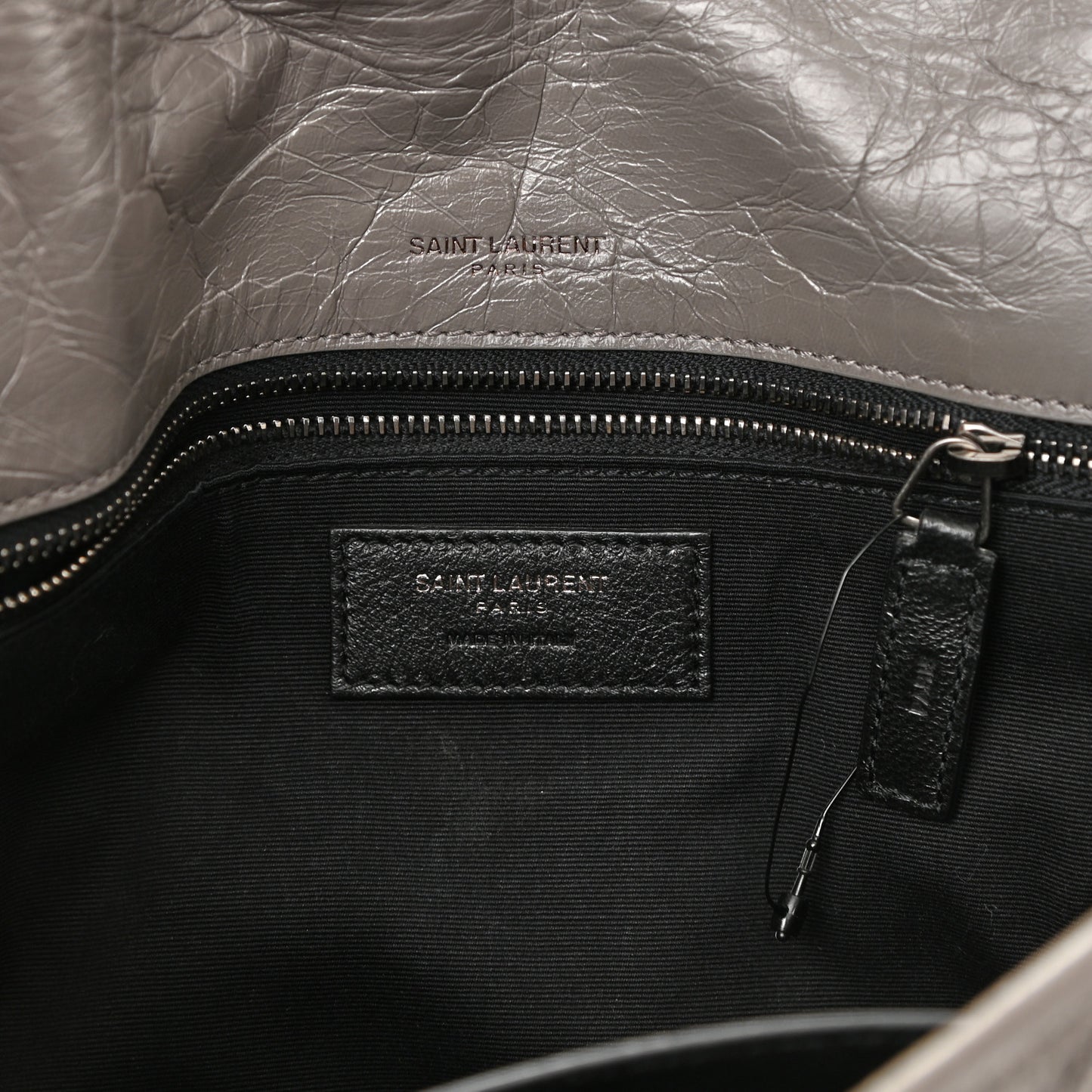 Crinkled Calfskin Matelasse Monogram Medium Niki Chain Satchel Fog
