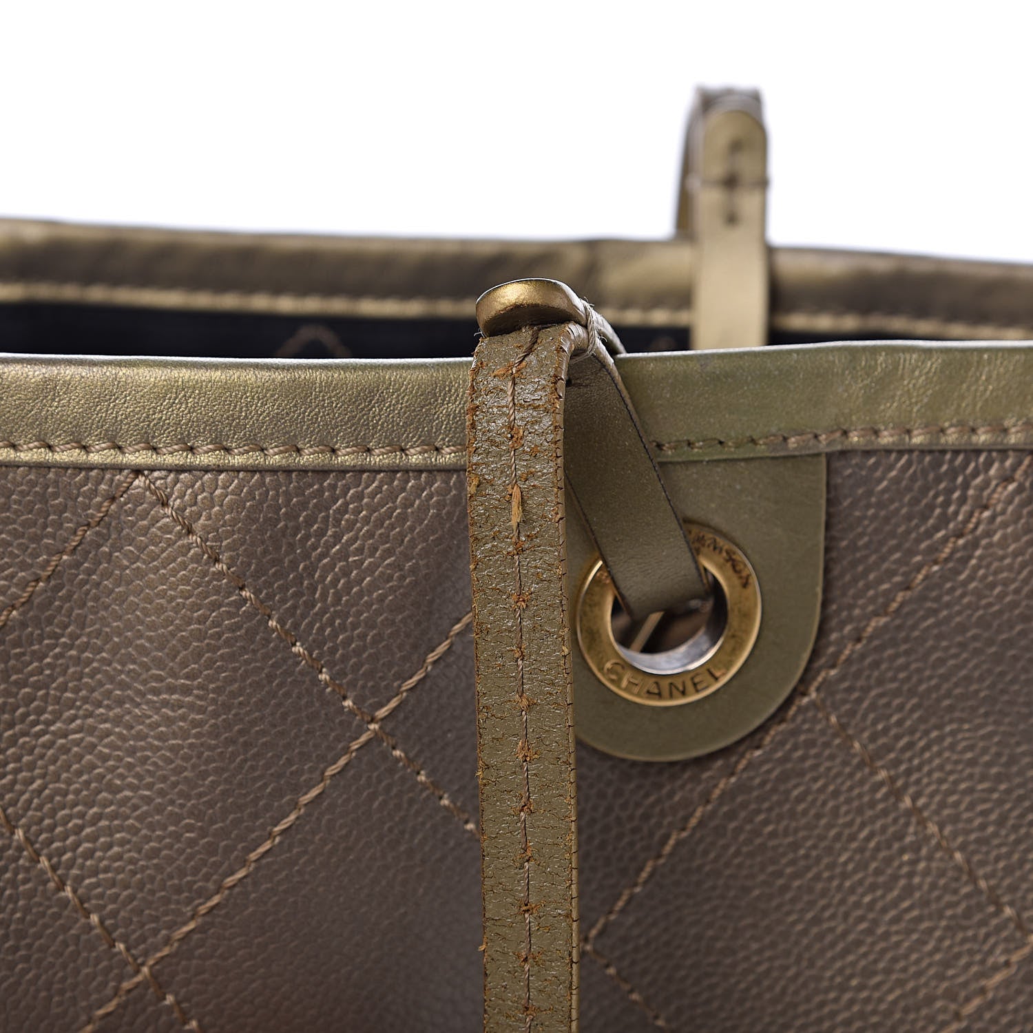 Chanel Grained Calfskin Large Shopping Fever Tote Gold 16 of 16
